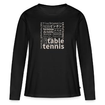 Table tennis international - Women's Premium Organic Long Sleeve Shirt - black - Front - Julia (174cm)