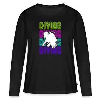 diving gerätetauchen tauchschule neopren - Frauen Premium Bio Langarmshirt - Schwarz - Vorne - Julia (174cm)