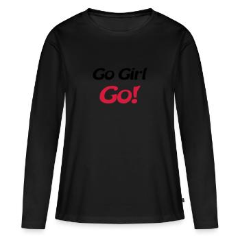 go girl go - Women's Premium Organic Long Sleeve Shirt - black - Front - Julia (174cm)