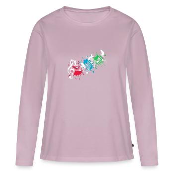 Funny cats note lines color blots - Women's Premium Organic Long Sleeve Shirt - dusky pink - Front - Julia (174cm)