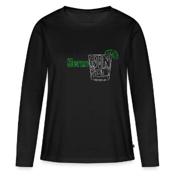 GIN HerzoGIN - Geschenk für Gin Liebhaberin Gin - Frauen Premium Bio Langarmshirt - Schwarz - Vorne - Julia (174cm)