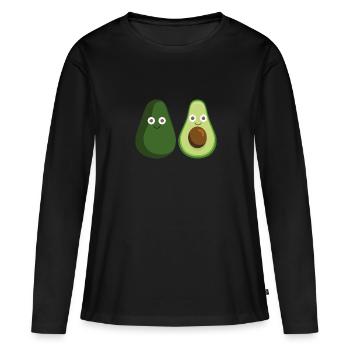 avocat, avocat, couple, couple - T-shirt manches longues Premium bio Femme - noir - Devant - Julia (174cm)