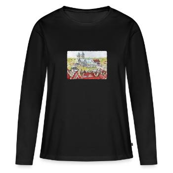 Münster vue d’en haut - T-shirt manches longues Premium bio Femme - noir - Devant - Julia (174cm)