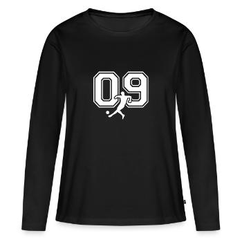 Soccer Number 09 Soccer Player - Women's Premium Organic Long Sleeve Shirt - black - Front - Julia (174cm)