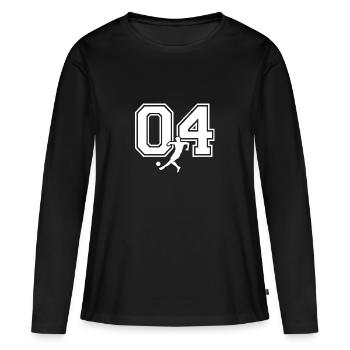 Soccer Number 04 Soccer Player - Women's Premium Organic Long Sleeve Shirt - black - Front - Julia (174cm)