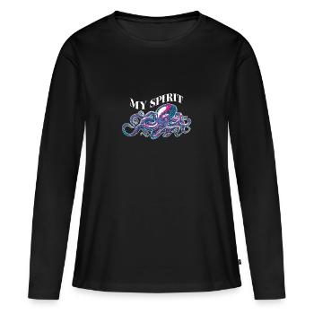 Pieuvres kalmar des octopodes des eaux profondes - T-shirt manches longues Premium bio Femme - noir - Devant - Julia (174cm)