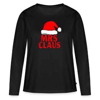 Mrs Santa Claus Christmas partner look Christmas - Women's Premium Organic Long Sleeve Shirt - black - Front - Julia (174cm)