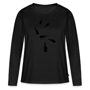 E-Zigarette Silhouette - Frauen Premium Bio Langarmshirt - Schwarz - Vorne - Julia (174cm)