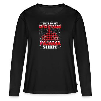 Biker Funny Motorcyclist Gifts - Frauen Premium Bio Langarmshirt - Schwarz - Vorne - Julia (174cm)
