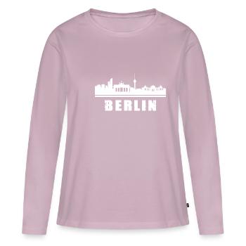 Berlin Skyline Deutschland Souvenir Berliner - Frauen Premium Bio Langarmshirt - Altrosa - Vorne - Julia (174cm)