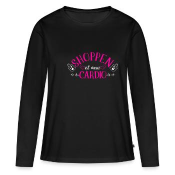 Shoppen Ist Mein Cardio! Shopper Spruch Shoppen Sh - Frauen Premium Bio Langarmshirt - Schwarz - Vorne - Julia (174cm)