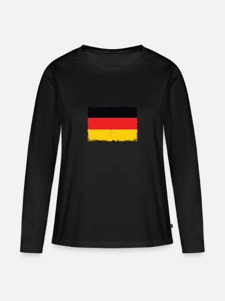 Drapeau Allemagne Grunge - Premium økologisk langærmet T-shirt til kvinder - sort