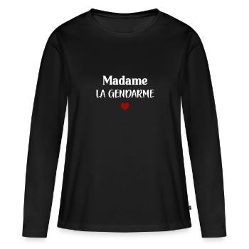 Madame la Gendarme - T-shirt manches longues Premium bio Femme - noir - Devant - Julia (174cm)