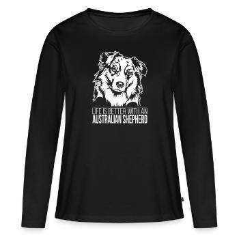 Les chiens de berger australiens disent les saules australiens - T-shirt manches longues Premium bio Femme - noir - Devant - Julia (174cm)