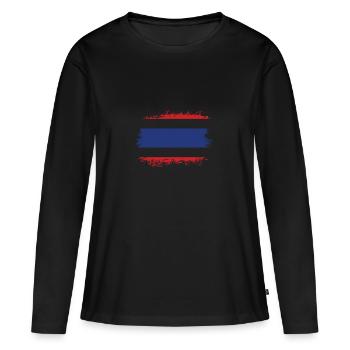 Thaïlande Drapeau Thaï - T-shirt manches longues Premium bio Femme - noir - Devant - Julia (174cm)