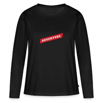 Aventure - T-shirt manches longues Premium bio Femme - noir - Devant - Julia (174cm)