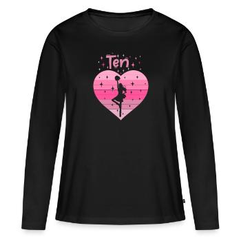 10. Geburtstag Tochter Mädchen Cheerleader - Frauen Premium Bio Langarmshirt - Schwarz - Vorne - Julia (174cm)