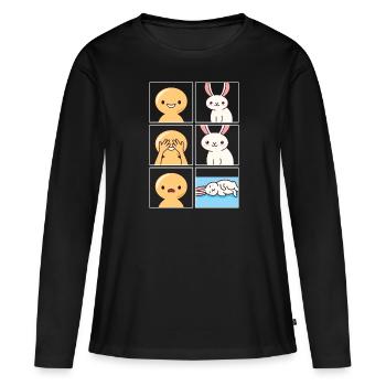 Conception de flop de lapin pour les gardiens de lapins - T-shirt manches longues Premium bio Femme - noir - Devant - Julia (174cm)