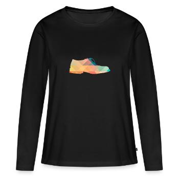 chaussure colorée - T-shirt manches longues Premium bio Femme - noir - Devant - Julia (174cm)