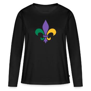 Mardi Gras - T-shirt manches longues Premium bio Femme - noir - Devant - Julia (174cm)
