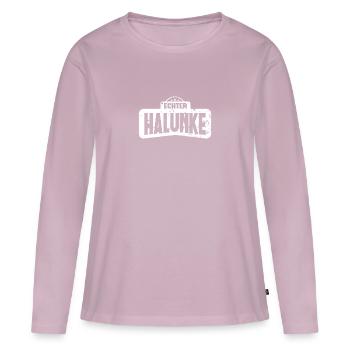 Vrai scélérat - T-shirt manches longues Premium bio Femme - rose poudré - Devant - Julia (174cm)