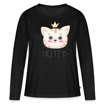 Chat chats - T-shirt manches longues Premium bio Femme - noir - Devant - Julia (174cm)