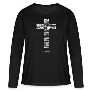 PAI NOSSO - Women's Premium Organic Long Sleeve Shirt - black - Front - Julia (174cm)