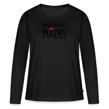 Badisches Mädel - Frauen Premium Bio Langarmshirt - Schwarz - Vorne - Julia (174cm)