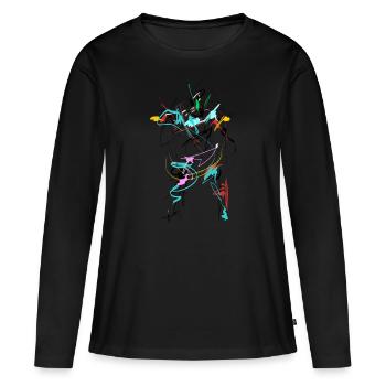 Abstract alien fighter - Women's Premium Organic Long Sleeve Shirt - black - Front - Julia (174cm)