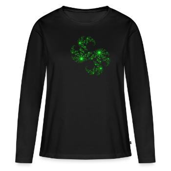 2 Julia Fraktale - T-shirt manches longues Premium bio Femme - noir - Devant - Julia (174cm)