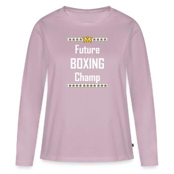 Futur champion de boxe - T-shirt manches longues Premium bio Femme - rose poudré - Devant - Julia (174cm)