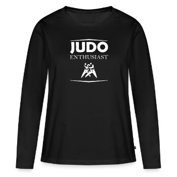 Passionné de judo - T-shirt manches longues Premium bio Femme - noir - Devant - Julia (174cm)