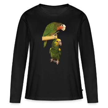 Perroquets d’Amazone - T-shirt manches longues Premium bio Femme - noir - Devant - Julia (174cm)