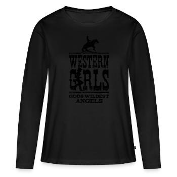 Western Girls - Gods Wildest Angels -Bright Shirts - Women's Premium Organic Long Sleeve Shirt - black - Front - Julia (174cm)