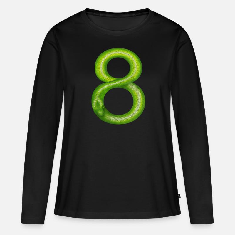 8 3 - Frauen Premium Bio Langarmshirt - Schwarz