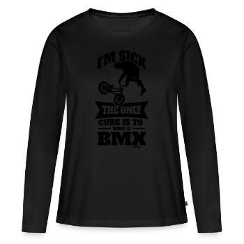sick BMX rider - Women's Premium Organic Long Sleeve Shirt - black - Front - Julia (174cm)