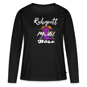 Ruhrpott Mädels Boese - Frauen Premium Bio Langarmshirt - Schwarz - Vorne - Julia (174cm)