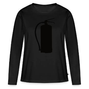 Conception d’extincteur - T-shirt manches longues Premium bio Femme - noir - Devant - Julia (174cm)