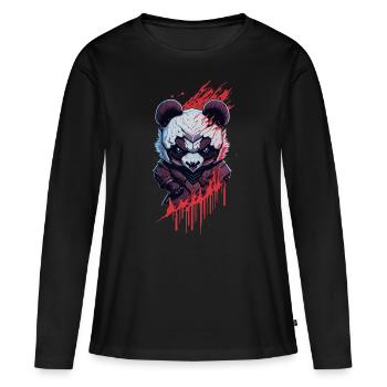 Panda Ninja Dark Fantasy Evil - Women's Premium Organic Long Sleeve Shirt - black - Front - Julia (174cm)