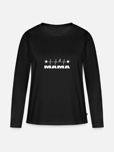 Mama - Frauen Premium Bio Langarmshirt - Schwarz