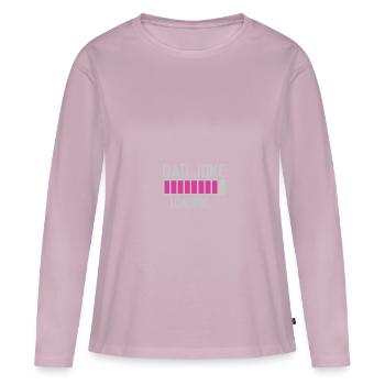dad joke loading - T-shirt manches longues Premium bio Femme - rose poudré - Devant - Julia (174cm)