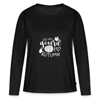 Oh, mon gourd - T-shirt manches longues Premium bio Femme - noir - Devant - Julia (174cm)