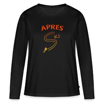 Apres Ski - Frauen Premium Bio Langarmshirt - Schwarz - Vorne - Julia (174cm)