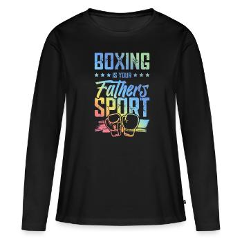 Boxe Papa Boxe Arts Martiaux - T-shirt manches longues Premium bio Femme - noir - Devant - Julia (174cm)