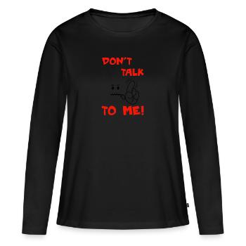 Do not speak flap Quiet zipper speeches - Women's Premium Organic Long Sleeve Shirt - black - Front - Julia (174cm)