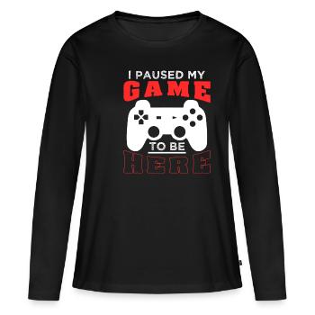 Gamer nerd de jeu nerdy cadeau - T-shirt manches longues Premium bio Femme - noir - Devant - Julia (174cm)