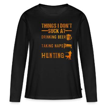 Hunt - Women's Premium Organic Long Sleeve Shirt - black - Front - Julia (174cm)