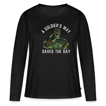 Soldier - Women's Premium Organic Long Sleeve Shirt - black - Front - Julia (174cm)