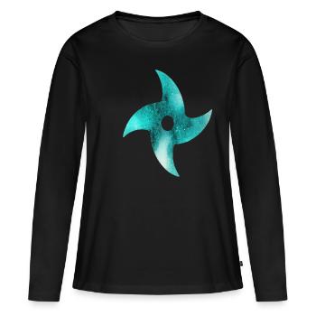 Ninja - T-shirt manches longues Premium bio Femme - noir - Devant - Julia (174cm)