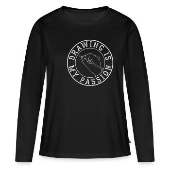 Dessin - T-shirt manches longues Premium bio Femme - noir - Devant - Julia (174cm)